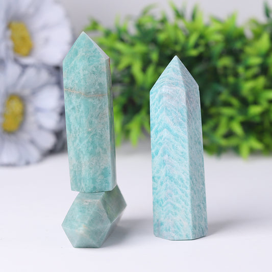 Wholesale Natural Polished Amazon Point Natural Crystal Amazonite Tower