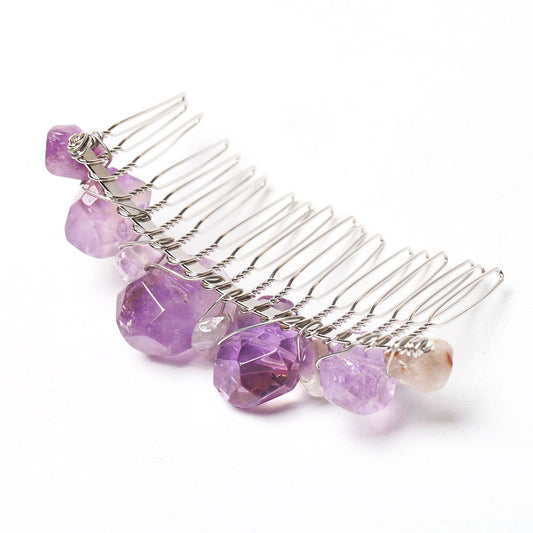 Amethyst Crystal Crown Comb