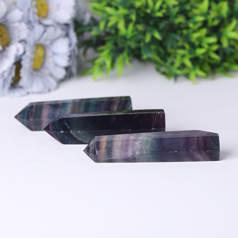 High Quality Crystal Wand Points Colorful Fluorite Tower Small Rainbow Fluorite Point