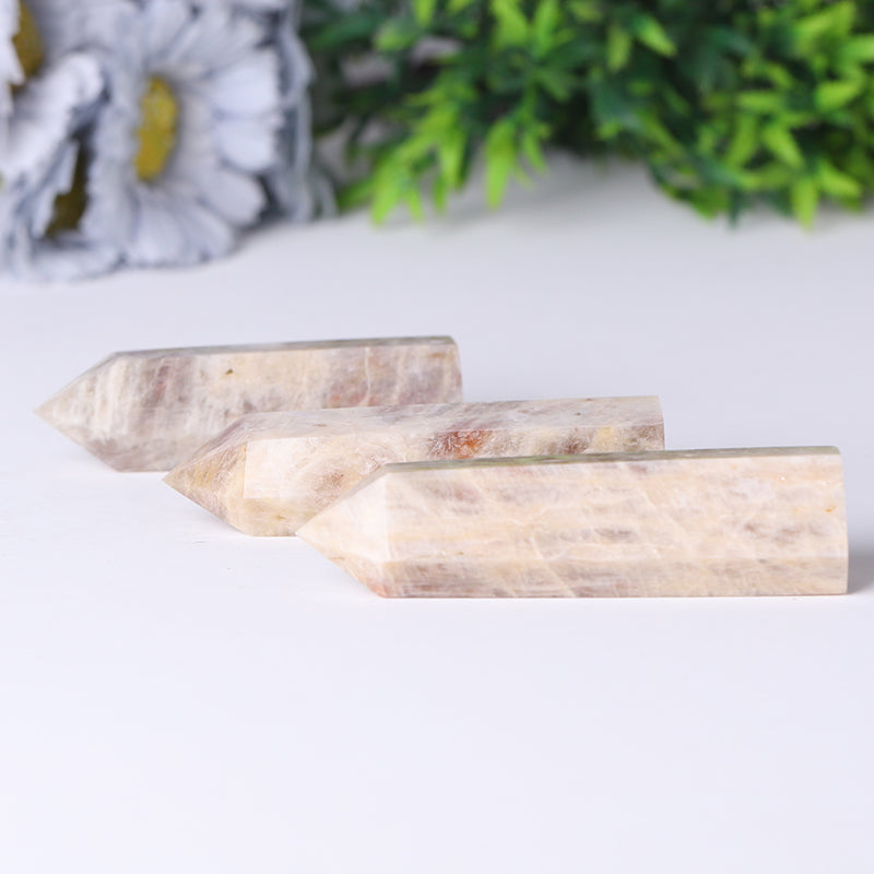 Wholesale Natural Flasing Peach Moonstone Points