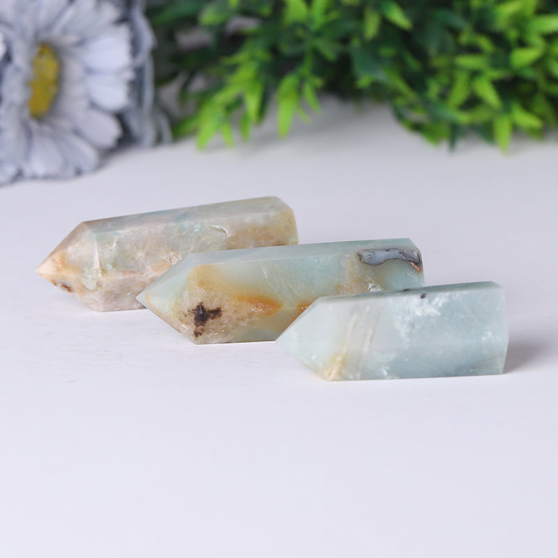 Natural Caribbean Calcite Points Meditation Sky Blue Crystal Point Healing Crystal Towers