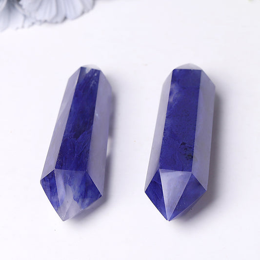 Blue Smelting Quartz Double Terminated Point