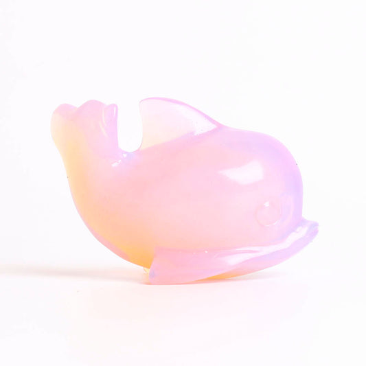 Pink Opalite Dolphin Carving Decoration
