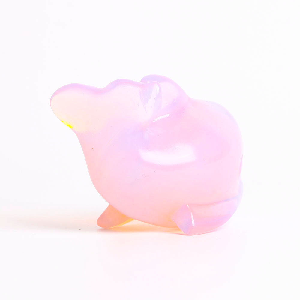 Pink Opalite Dolphin Carving Decoration