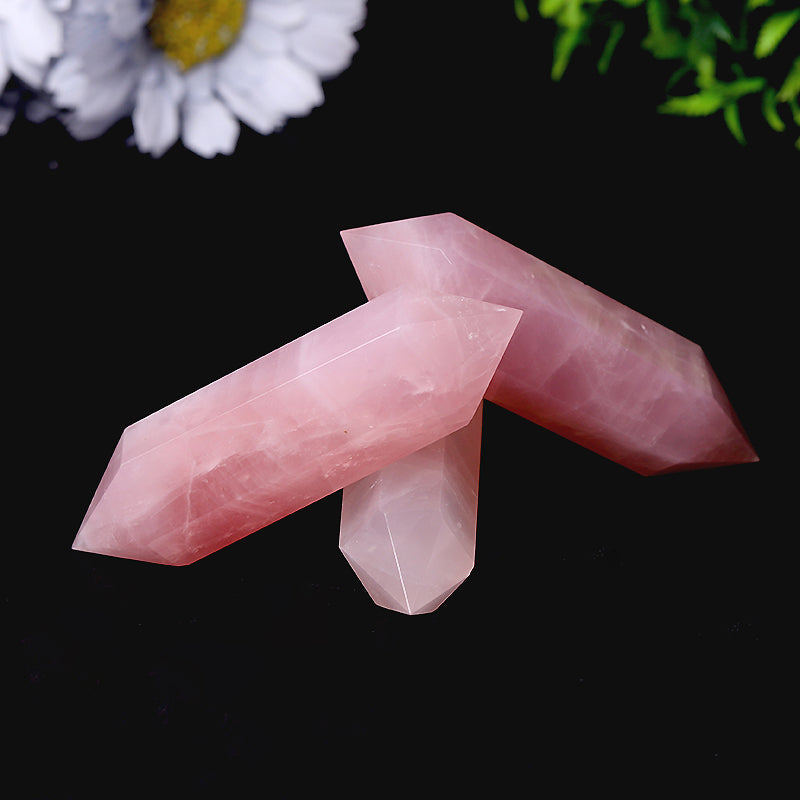Natural Rose Quartz Double Terminated Points