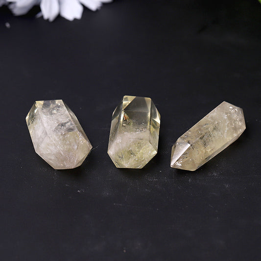 Natural Citrine Crystal Double Terminated Points Healing Wand