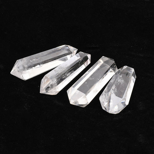 Set of 4 Clear Quartz Double Terminated Points