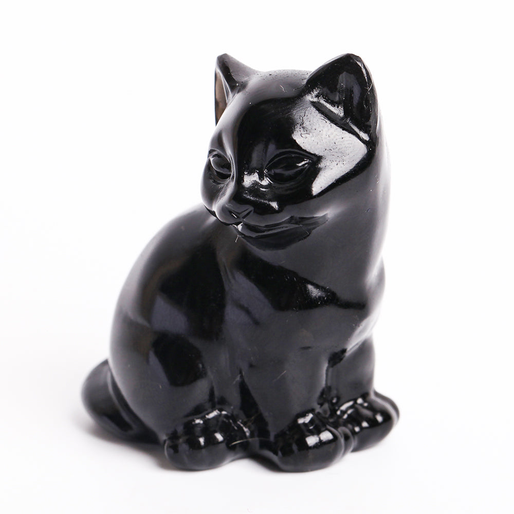 2.0"-2.3" Mixed Crystal Cat Carving Bulk Wholesale