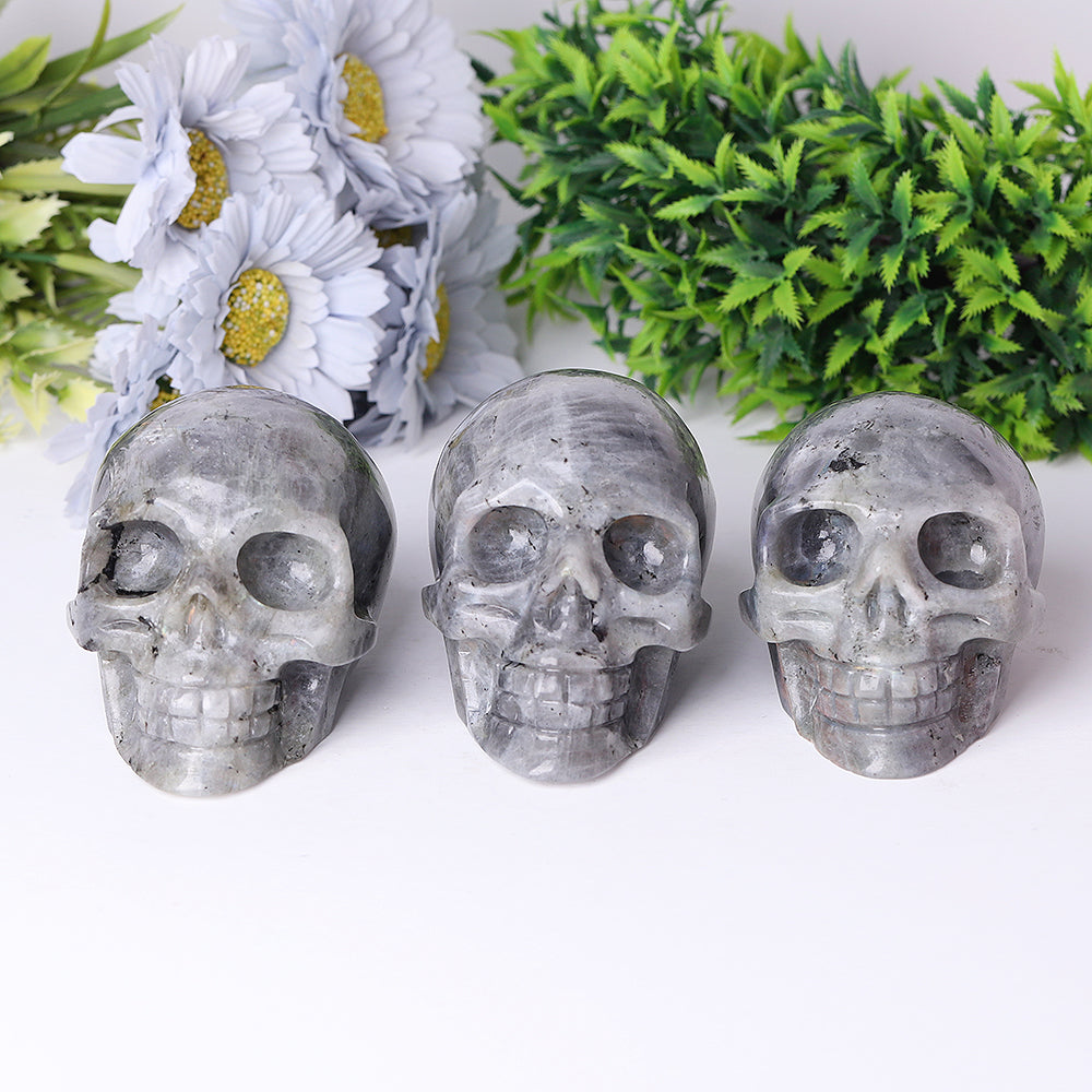 Labradorite Crystal Skull Carvings for Halloween