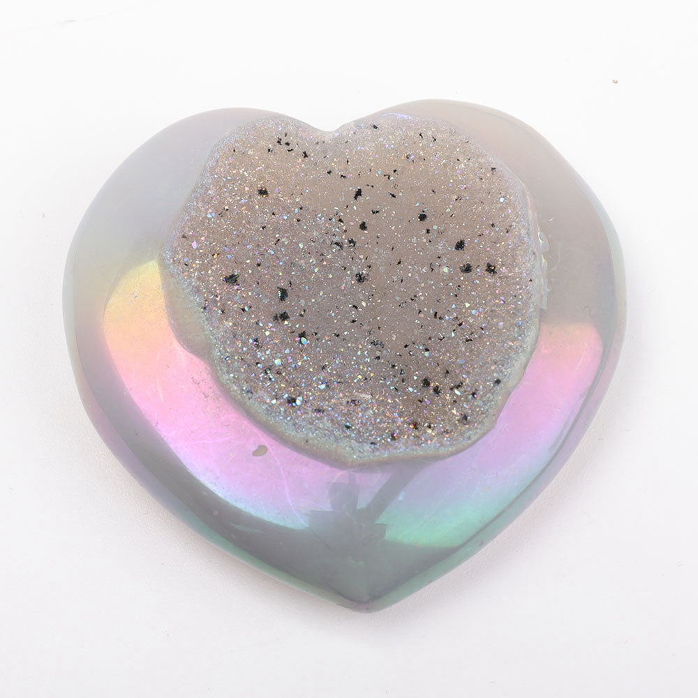 Aura Angel Crystal Druzy Agate Heart Set of 3