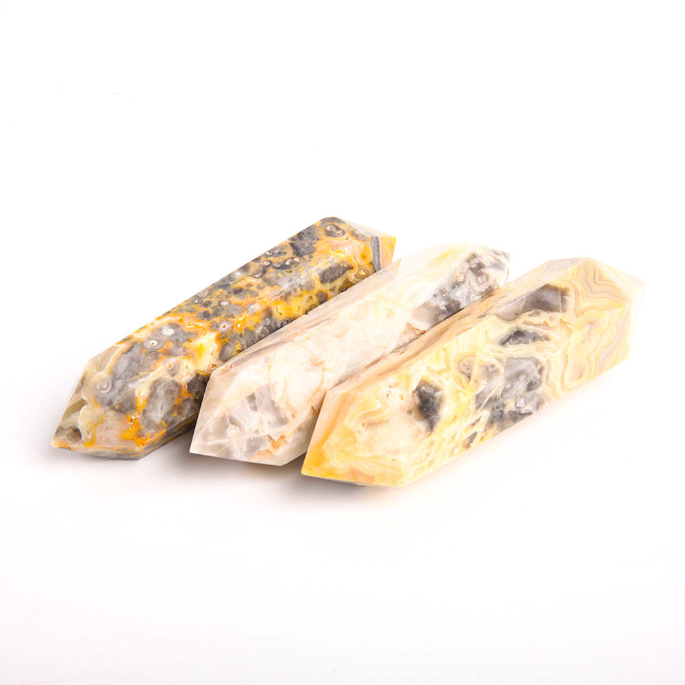 Set of 3 Crazy Agate DT Crystal Point