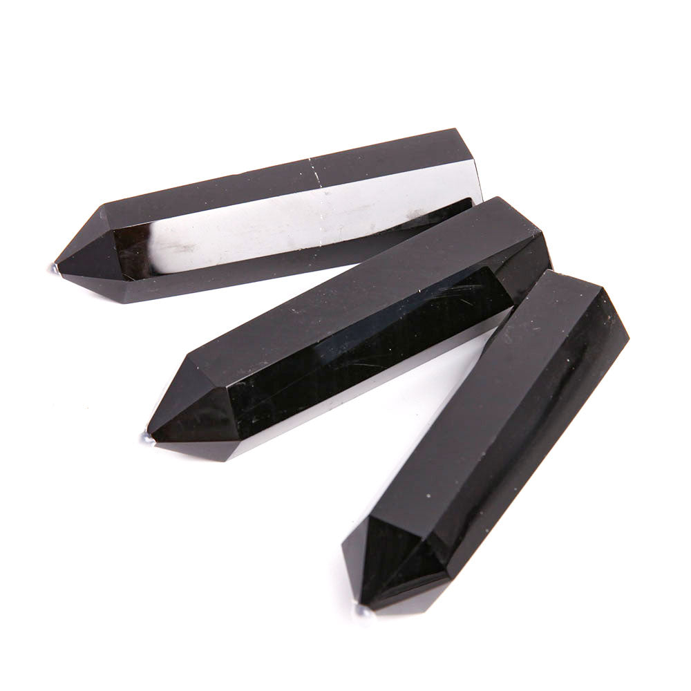 Set of 3 Black Obsidian Crystal Point