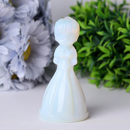 4" Wholesale Opalite Snow White Princess Carvings for Decoration