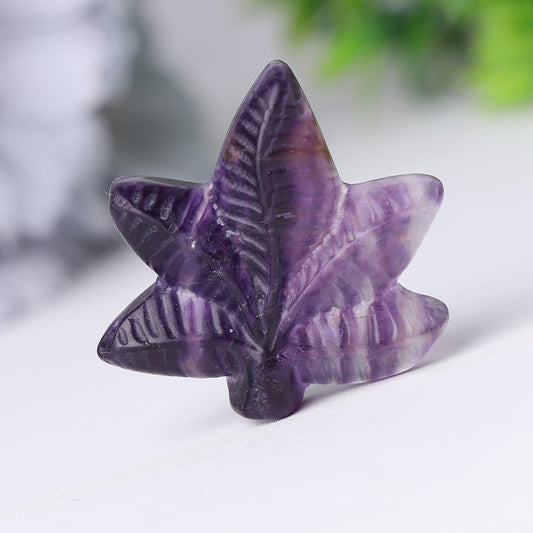 Fluorite Leaf Crystal Carvings