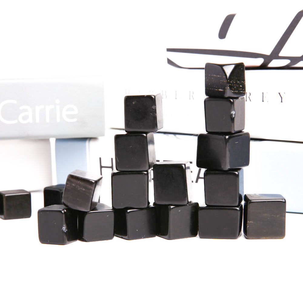 Black Obsidian Crystal Cubes Shape Stone