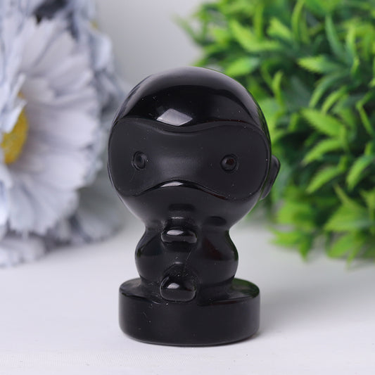 3" Black Obsidian Crystal Carvings