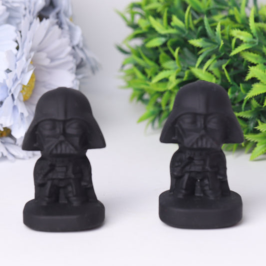 2.5" Black Obsidian Darth Vader Crystal Carvings
