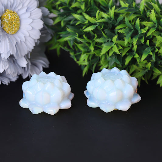 2" Opalite Lotus Flower Crystal Carvings