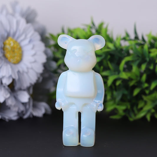 Opalite Bear Brick Crystal Carvings