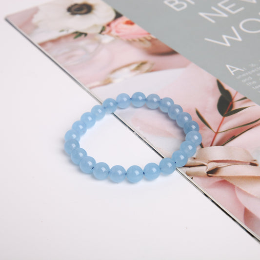 8mm Blue Chalcedony Crystal Bracelet
