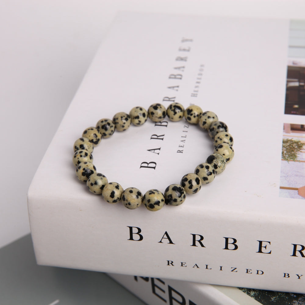 8mm Dalmatian Crystal Bracelet