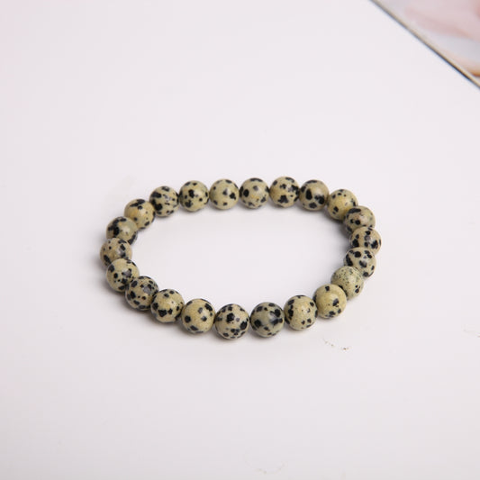 8mm Dalmatian Crystal Bracelet
