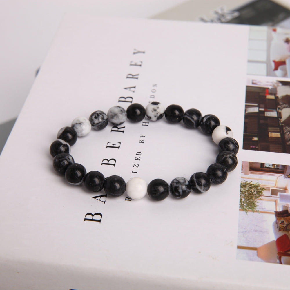 8mm Zebra Jasper Crystal Bracelet