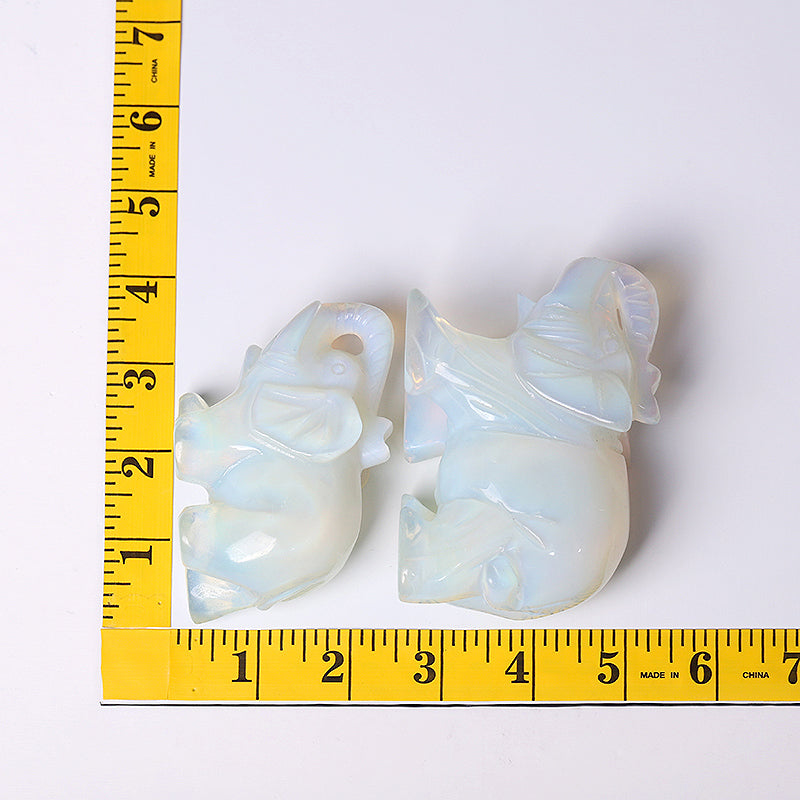 Opalite Elephant Crystal Carvings