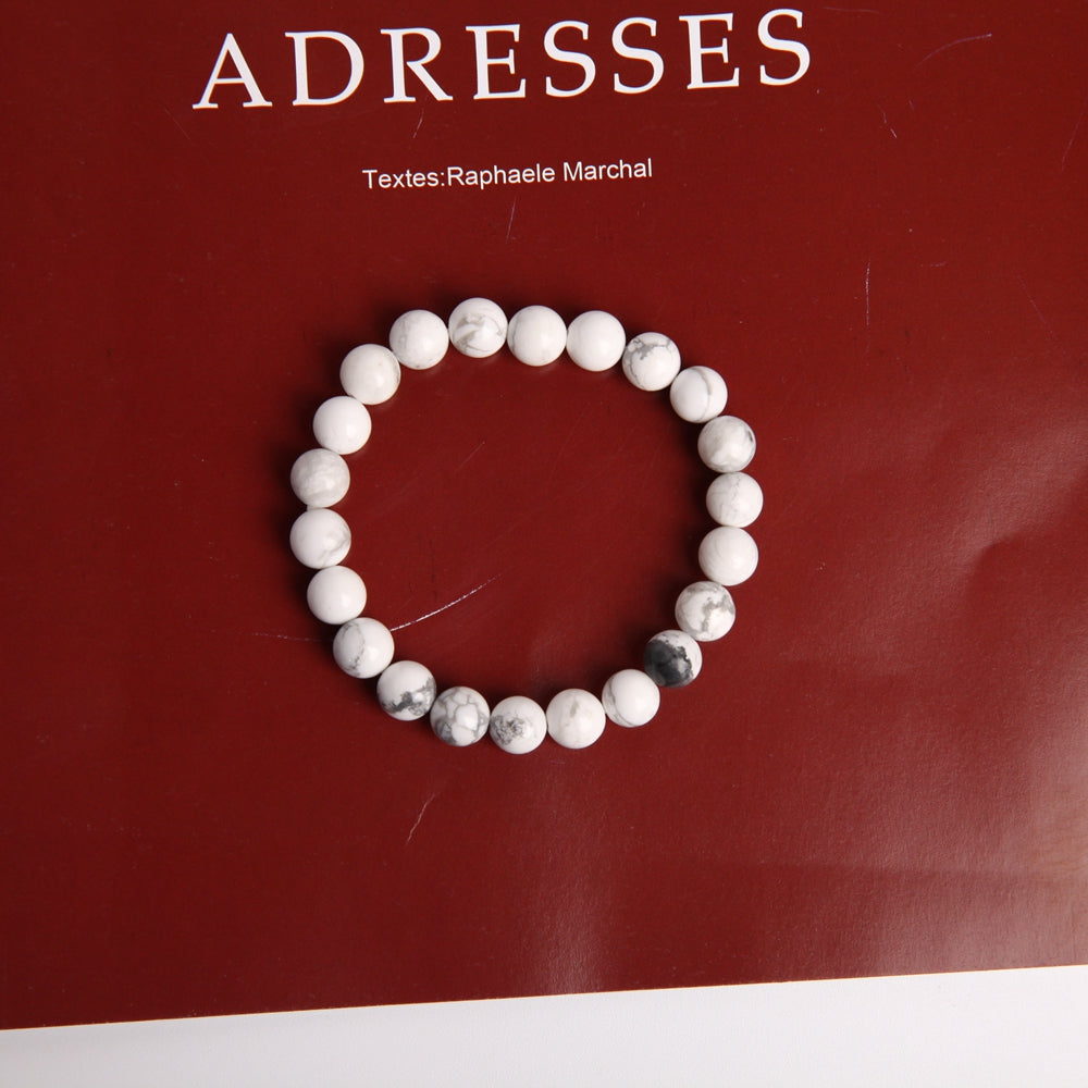 8mm Howlite Crystal Bracelet