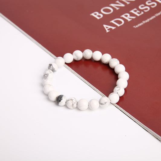 8mm Howlite Crystal Bracelet