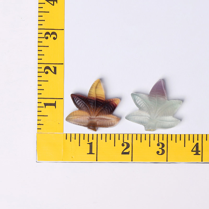 Fluorite Leaf Crystal Carvings