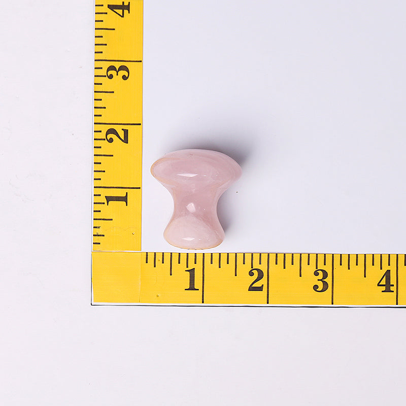1.5" Natural Rose Quartz Gua Sha Mushroom for Body Massage