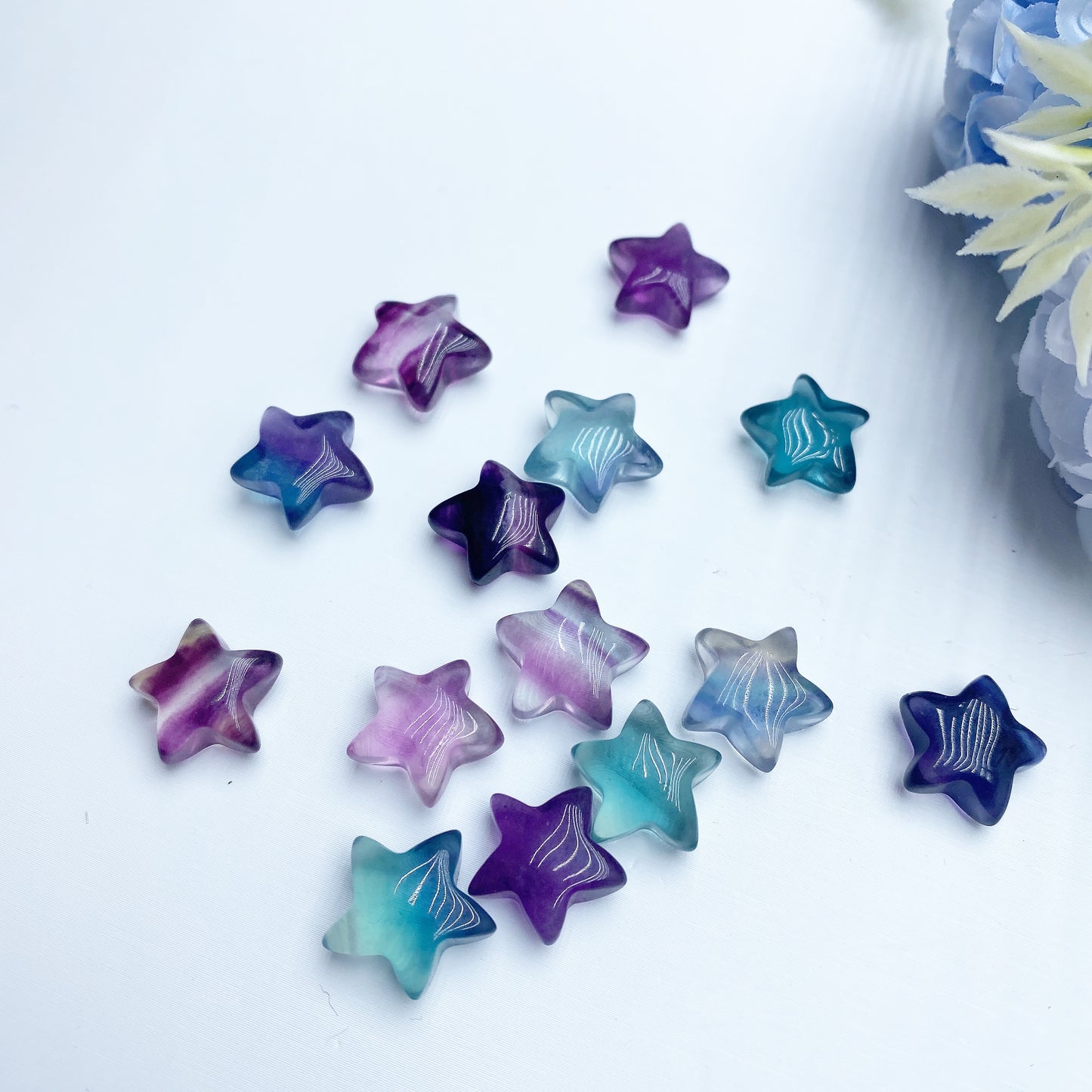 Mini Fluorite Moon Star Carvings Crystal Healing Bulk Wholesale