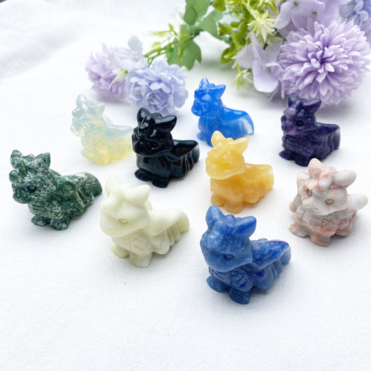 1.8" Mixed Crytsal Baby Dragon Carving Crystal Healing Bulk Wholesale