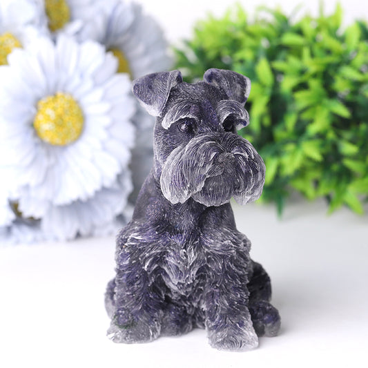 4.2" Resin Schnauzer Carving for Decoration