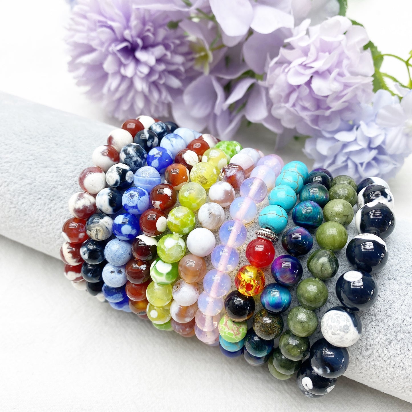 Orca Onyx Galaxy Tiger's Eye Chakra Turquoise Bracelet Crystal Healing Bulk Wholesale