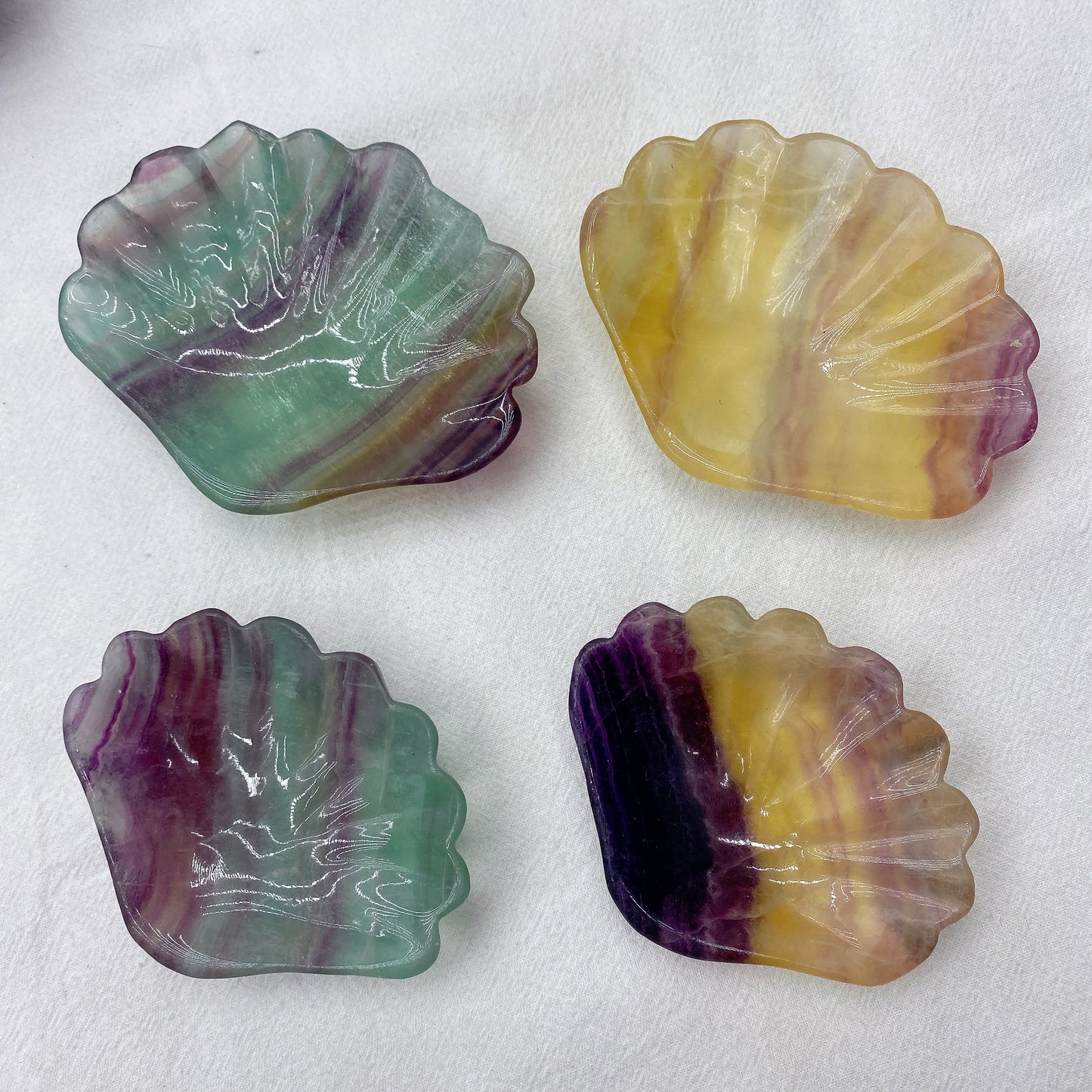 3.2"-3.6" Fluorite Shell Bowl Crystal Healing Bulk Wholesale