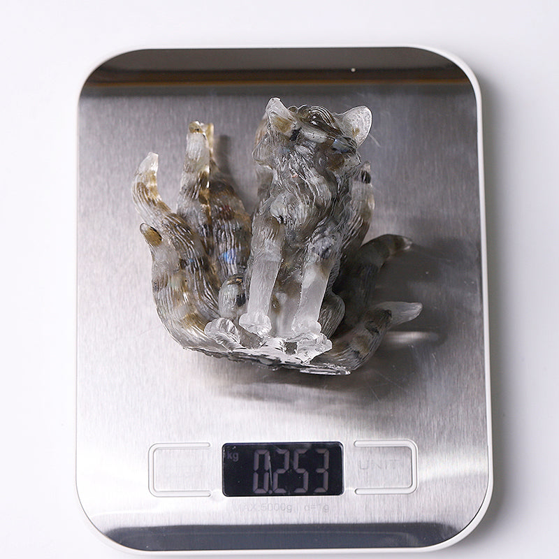 4" Nine-tail Fox Crystal Resin Carvings