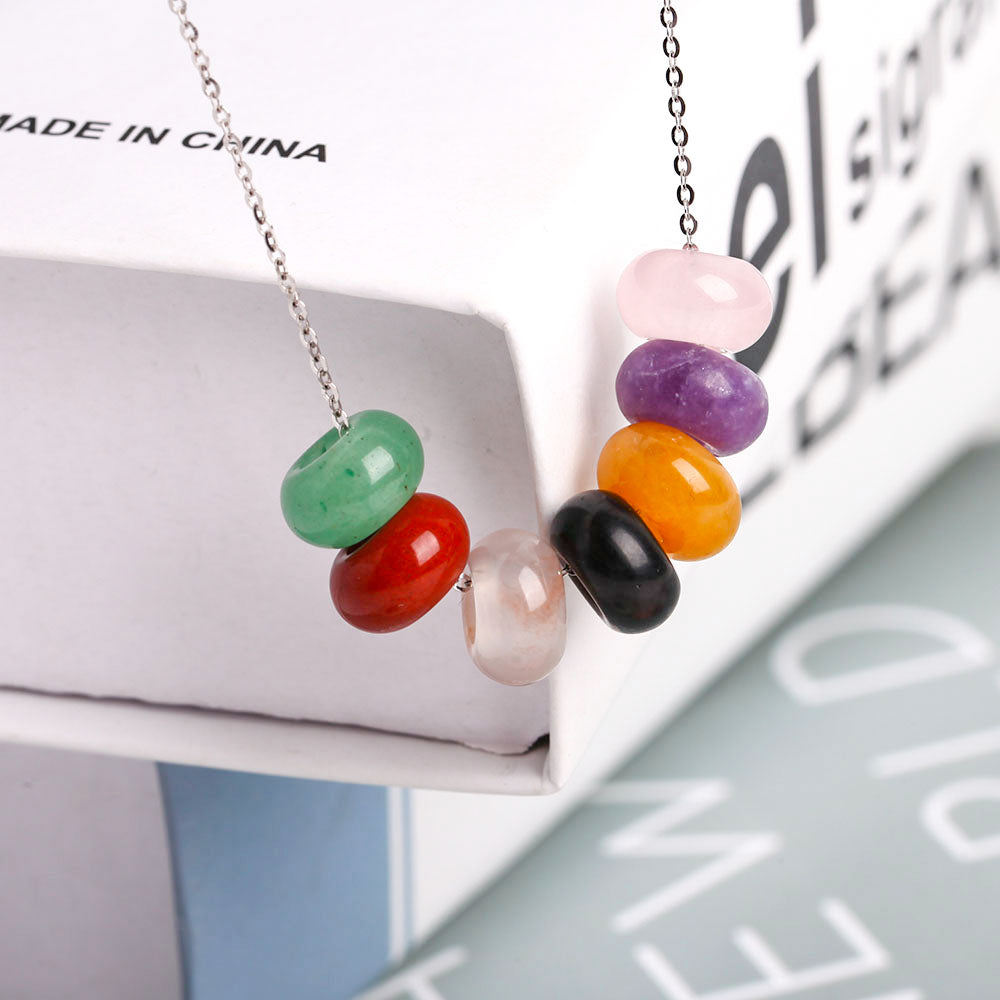 Donuts Shape Chakra Crystal Necklace Jewelry