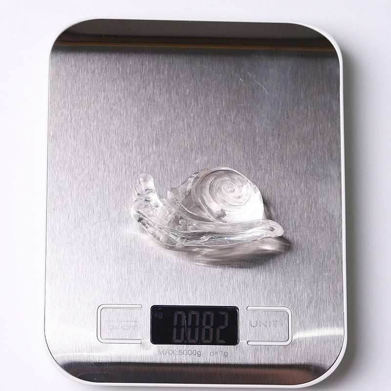 1.2-1.5" Clear Quartz Snail Crystal Carvings