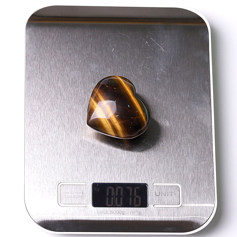 2" Tiger's Eye Heart Crystal Carvings