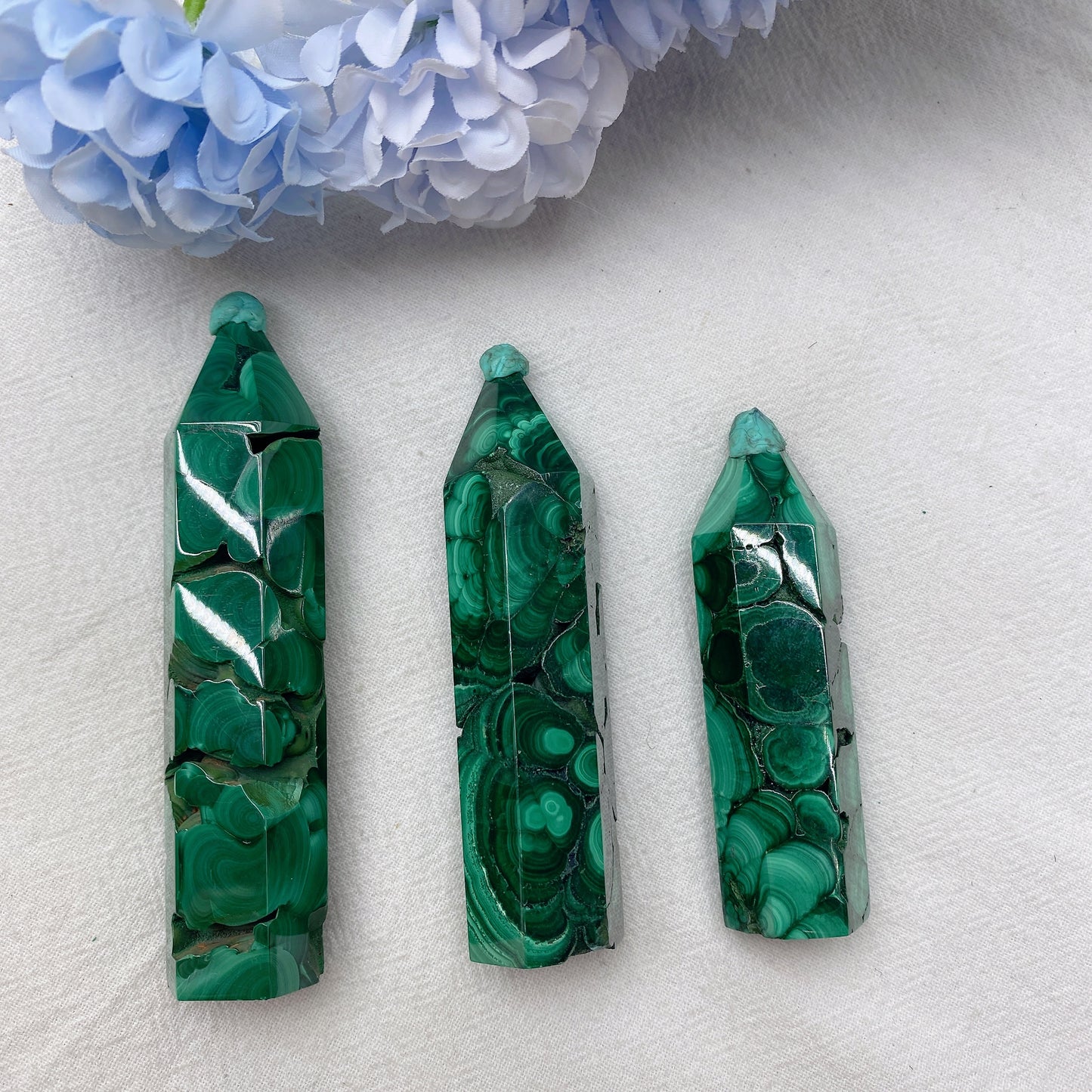 2.5"-4.0" Malachite Points Crystal Healing Bulk Wholesale