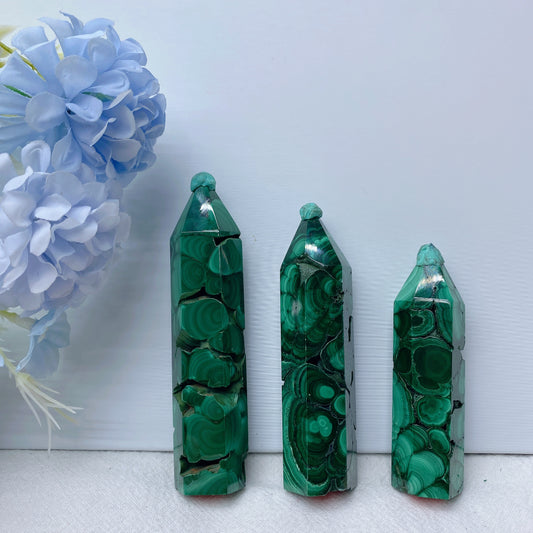 2.5"-4.0" Malachite Points Crystal Healing Bulk Wholesale