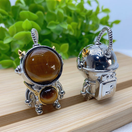 2.0" Labradorite Tiger's Eye Astronaut Pendant Crystal Healing Bulk Wholesale
