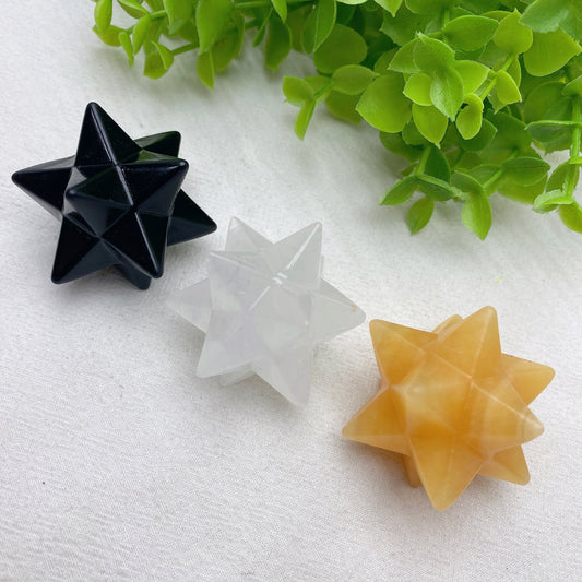 1.9" Mixed Crystal Merkaba Carvings Crystal Healing Bulk Wholesale