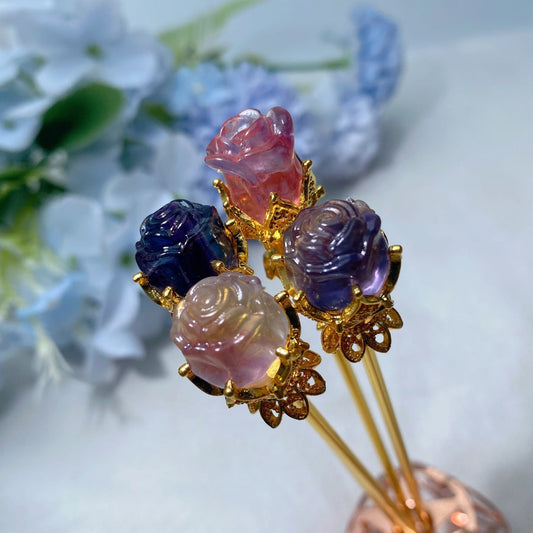 5.5" Fluorite Rose Hairpin Crystal Healing Bulk Wholesale