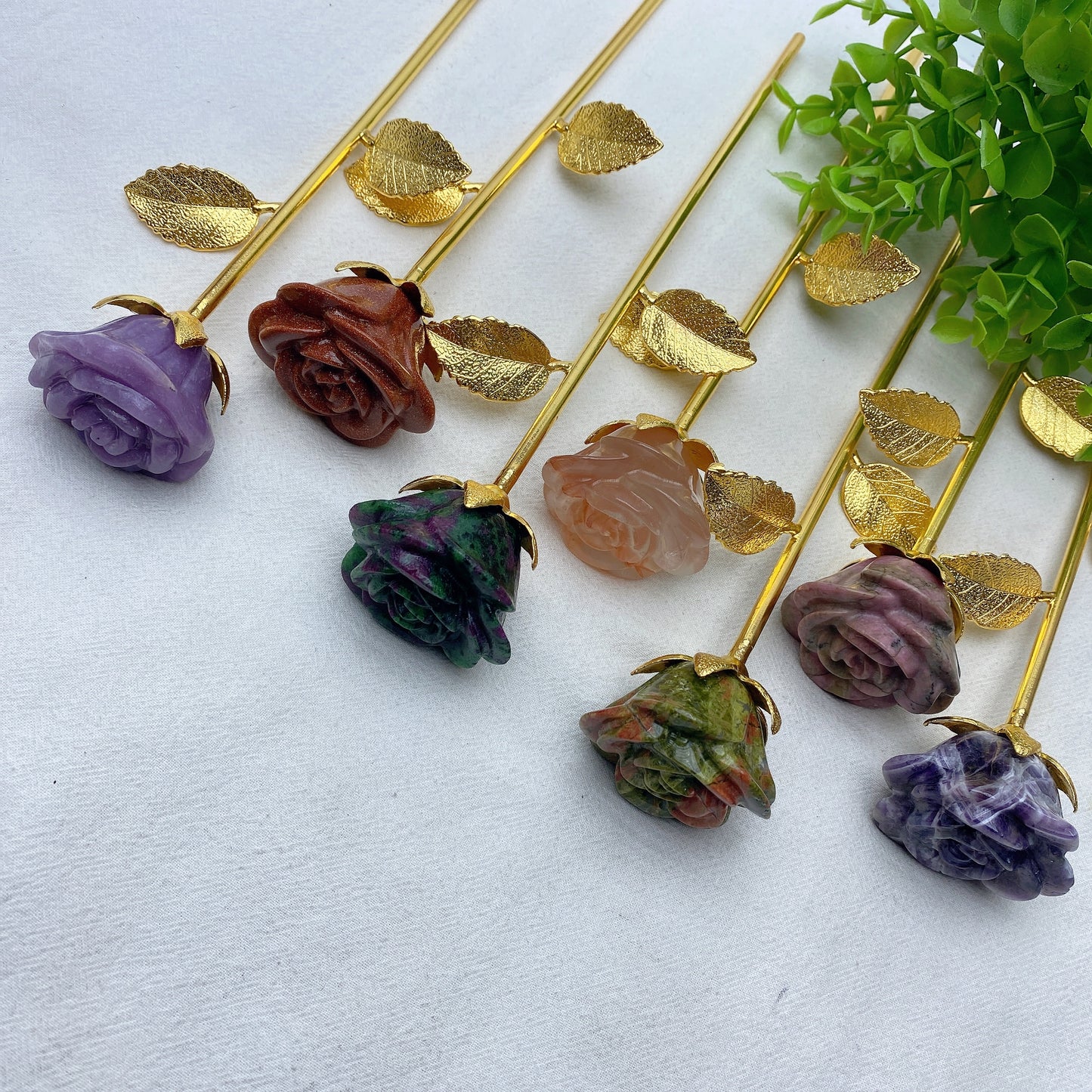 9.0" Mixed Crystal Rose Flower Crystal Healing Bulk Wholesale