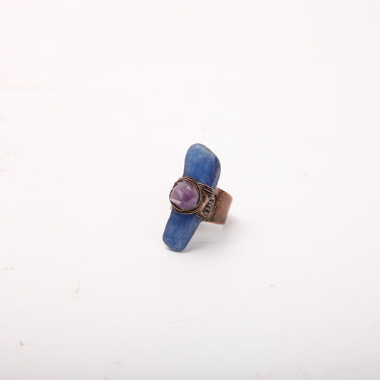 Handmade Amethyst Kyanite Ring