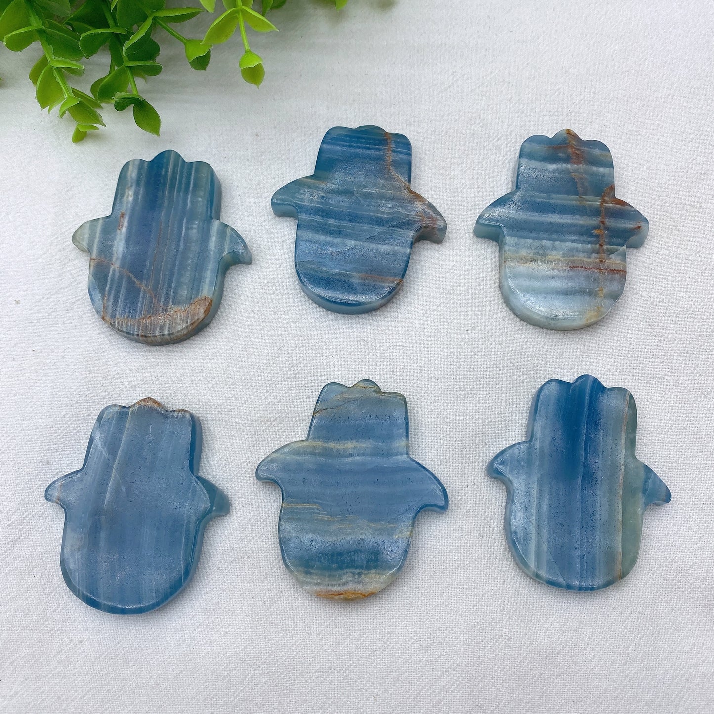 2.3" Blue Onyx Evil Eye Hand Carvings Crystal Healing Bulk Wholesale
