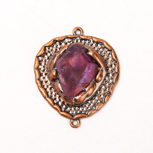 Set of 3 Citrine Amethyst Labradorite Crystal Pendant